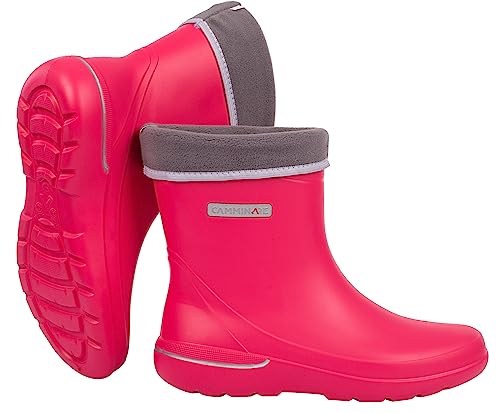 CAMMINARE walk a mile Damen Gefütterte EVA Regenstiefel Herausnehmbares Innenfutter 36-41 EU (Fuchsia, eu_footwear_size_system, adult, numeric, medium, numeric_37) von CAMMINARE walk a mile