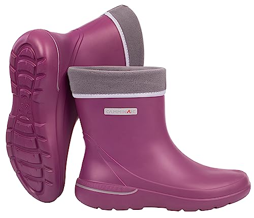 CAMMINARE walk a mile Damen Gefütterte EVA Regenstiefel Herausnehmbares Innenfutter 36-41 EU (Pflaume, eu_footwear_size_system, adult, numeric, medium, numeric_40) von CAMMINARE walk a mile
