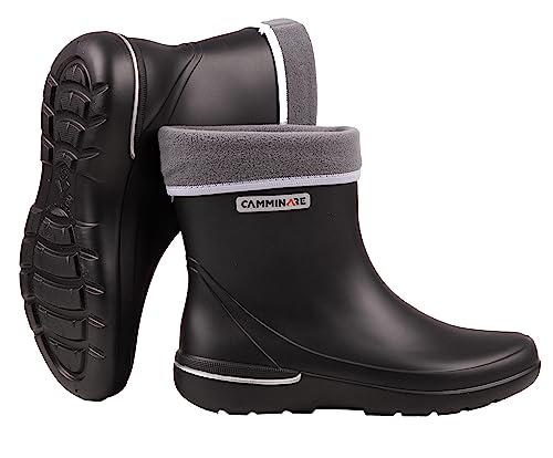 CAMMINARE walk a mile Damen Gefütterte EVA Regenstiefel Herausnehmbares Innenfutter 36-41 EU (Schwarz, eu_footwear_size_system, adult, numeric, medium, numeric_37) von CAMMINARE walk a mile