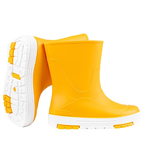 CAMMINARE walk a mile Kinder Gummistiefel Wasserdichte PVC Stiefeletten für Jungen und Mädchen 22-35 EU (Gelb, eu_footwear_size_system, big_kid, numeric_range, medium, numeric_32, numeric_33) von CAMMINARE walk a mile