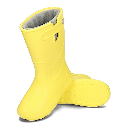 CAMMINARE walk a mile Kinder Unisex EVA Warme Regenstiefel mit Herausnehmbares Futter 30-37 EU (Gelb, eu_footwear_size_system, big_kid, numeric_range, medium, numeric_32, numeric_33) von CAMMINARE walk a mile