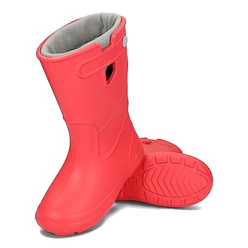 CAMMINARE walk a mile Kinder Unisex EVA Warme Regenstiefel mit Herausnehmbares Futter 30-37 EU (Korallenrot, eu_footwear_size_system, big_kid, numeric_range, medium, numeric_30, numeric_31) von CAMMINARE walk a mile