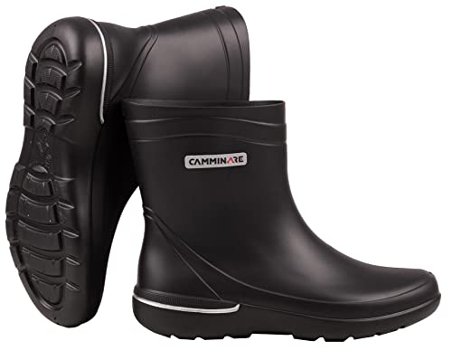 CAMMINARE walk a mile Leichte Damen EVA-Schaum Kurze Gummistiefel Knöchelhohe Stiefeletten 36-41 EU (Schwarz, eu_footwear_size_system, adult, numeric, medium, numeric_37) von CAMMINARE walk a mile