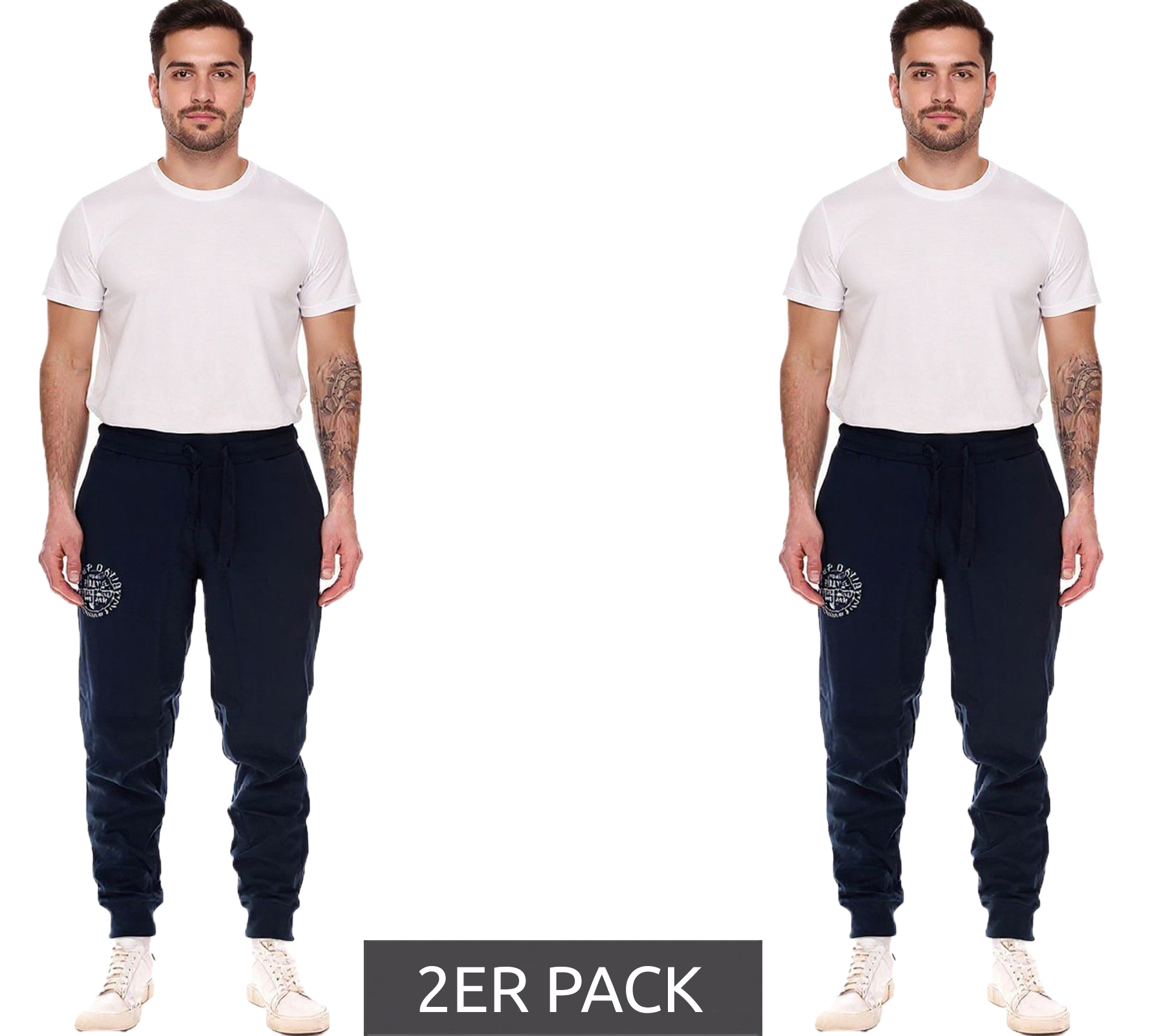2er Sparpack CAMP DAVID Herren Jogging-Hose mit Baumwollanteil Sweat-Hose Trainings-Hose 428251 2301 Dunkelblau von CAMP DAVID
