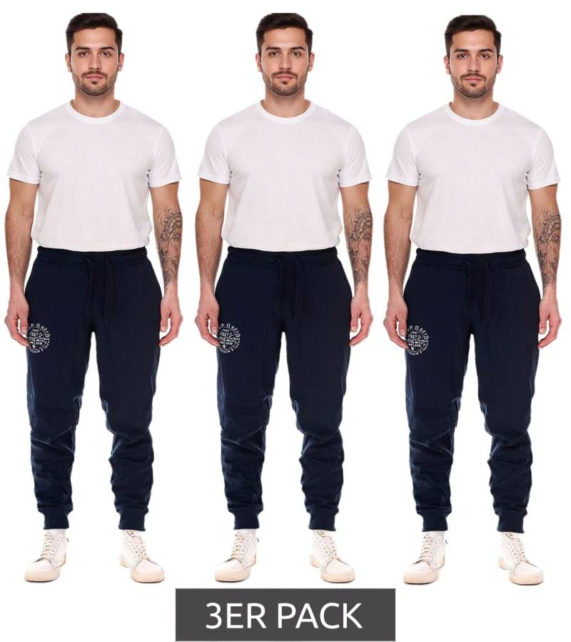 3er Pack CAMP DAVID Herren Jogging-Hose mit Baumwollanteil Sweat-Hose Trainings-Hose 428251 2301 Dunkelblau von CAMP DAVID