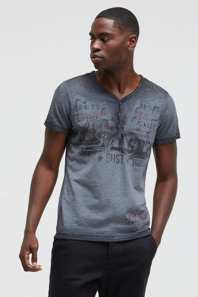 CAMP DAVID Henleyshirt mit offener Kante am Ausschnitt von CAMP DAVID