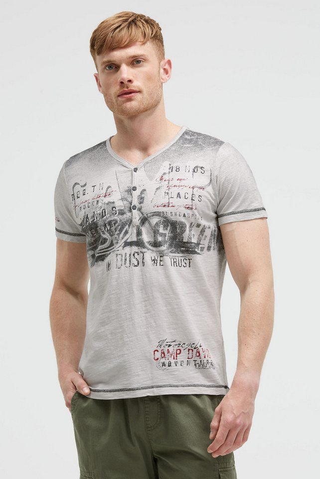 CAMP DAVID Henleyshirt mit offener Kante am Ausschnitt von CAMP DAVID