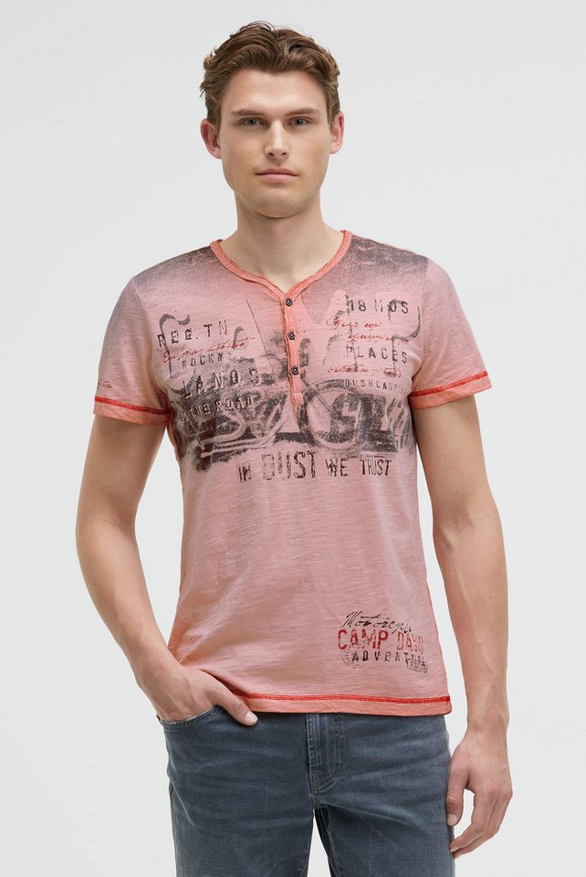 CAMP DAVID Henleyshirt mit offener Kante am Ausschnitt von CAMP DAVID