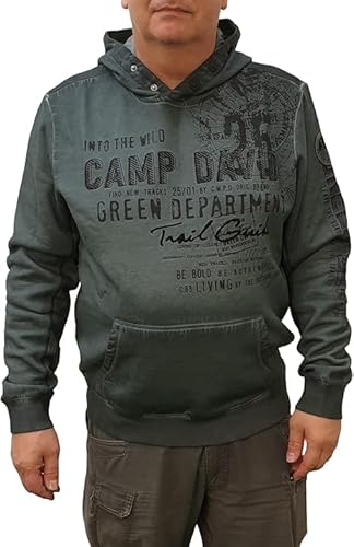 Camp David Herren Hoodie Oil Dyed mit Artworks Deep Forest XL von Camp David