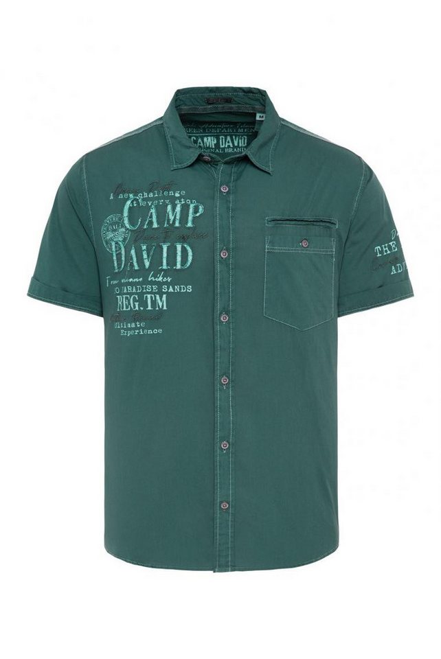 CAMP DAVID Kurzarmhemd mit Artworks und Brusttasche evergreen von CAMP DAVID