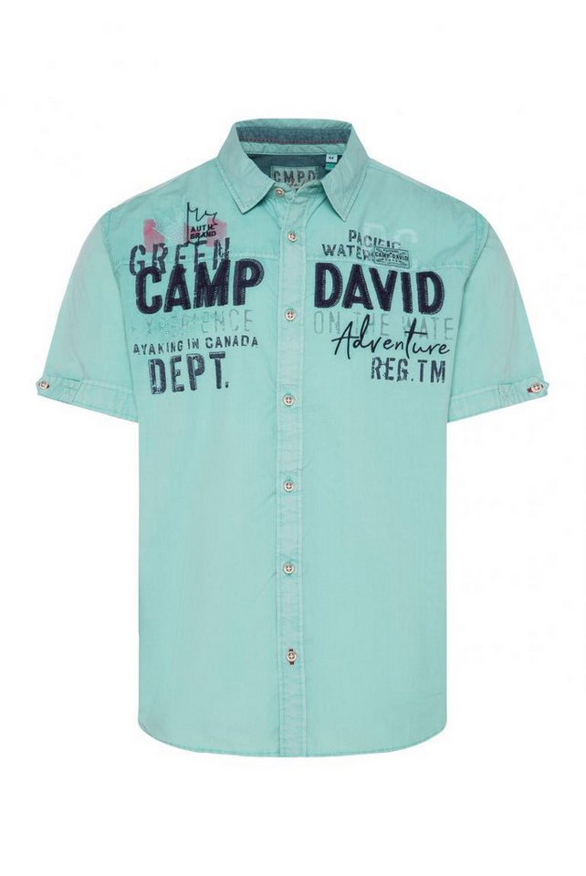 CAMP DAVID Kurzarmhemd mit Vintage-Waschung und Artworks cool jade von CAMP DAVID