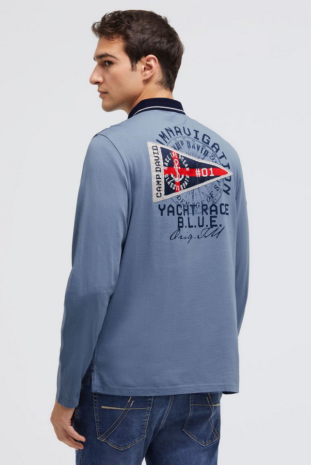 CAMP DAVID Langarm-Poloshirt aus Baumwolle von CAMP DAVID