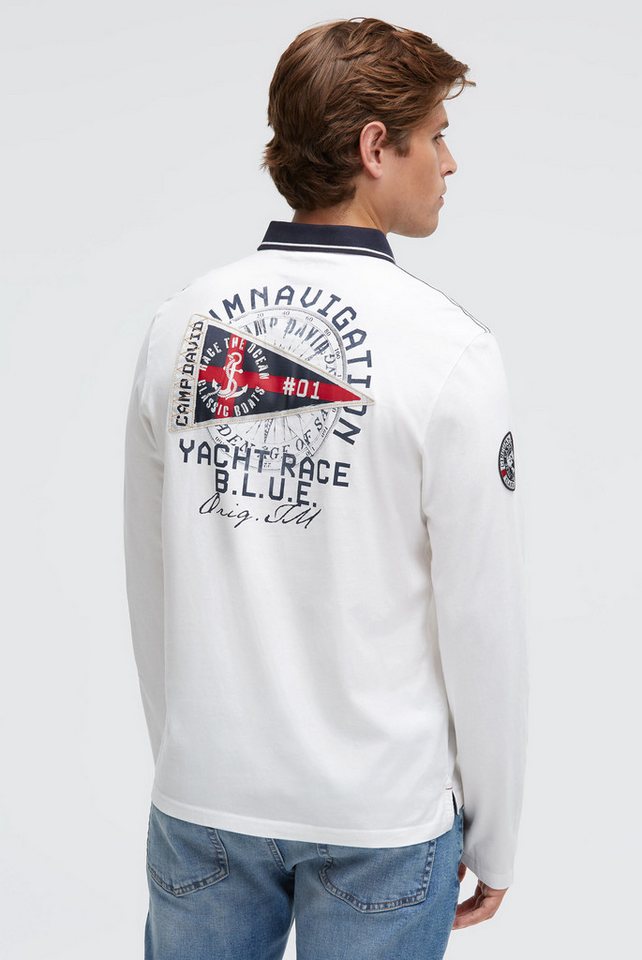 CAMP DAVID Langarm-Poloshirt aus Baumwolle von CAMP DAVID