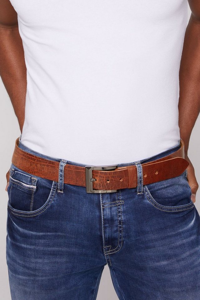 CAMP DAVID Ledergürtel mit Logo-Schriftzug von CAMP DAVID