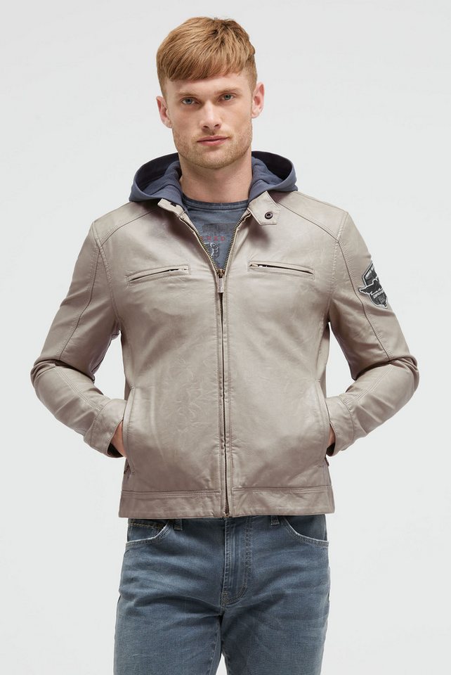 CAMP DAVID Lederimitatjacke mit abtrennbarer Kapuze von CAMP DAVID