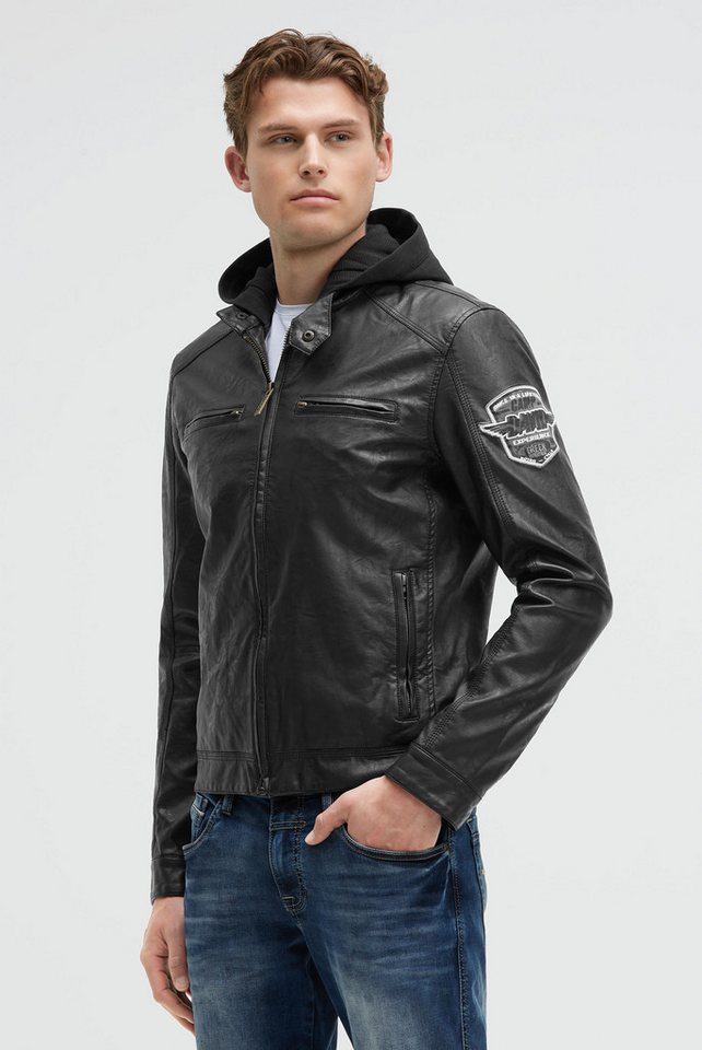 CAMP DAVID Lederimitatjacke mit abtrennbarer Kapuze von CAMP DAVID