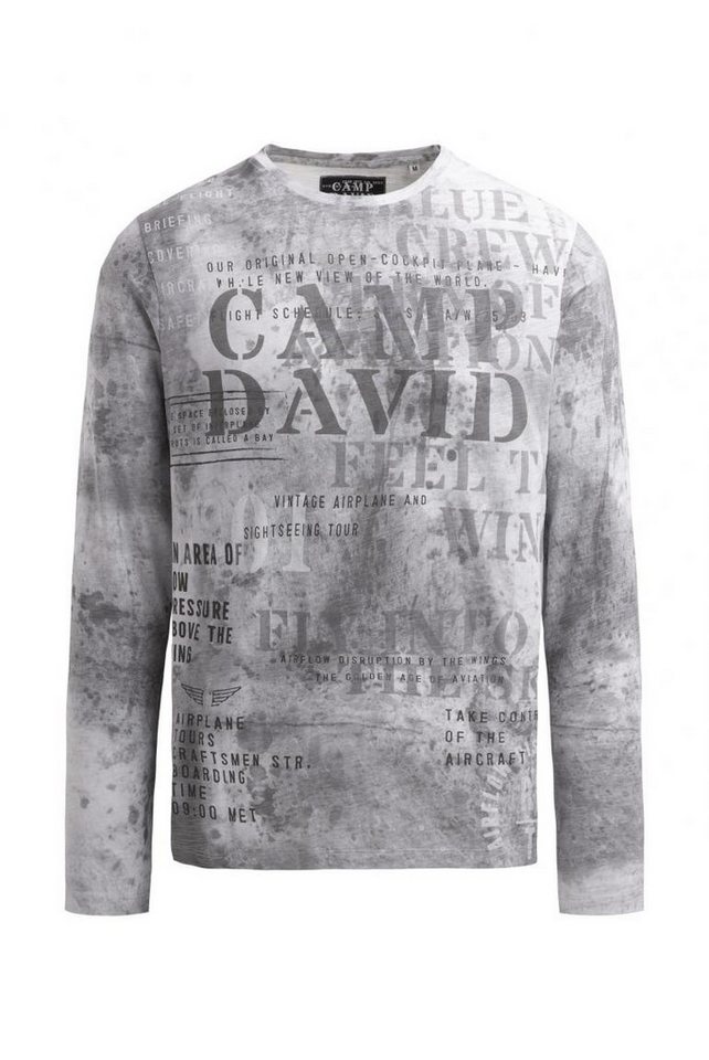 CAMP DAVID Longsleeve mit All Over Print von CAMP DAVID