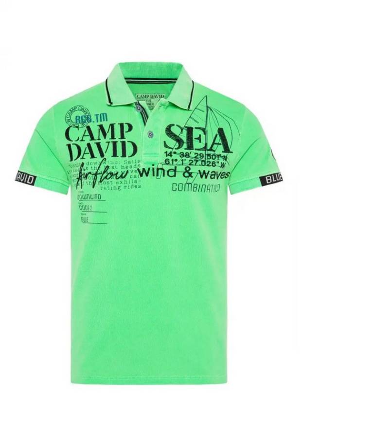CAMP DAVID Poloshirt Pikee-Polo mit Logo Artworks electric green von CAMP DAVID