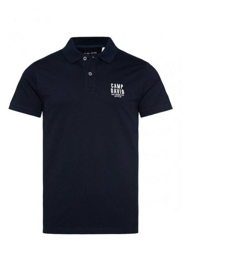 CAMP DAVID Poloshirt Pikee-Polo mit Logo-Stickerei Label Print auf der Unterseite gestaltet. von CAMP DAVID