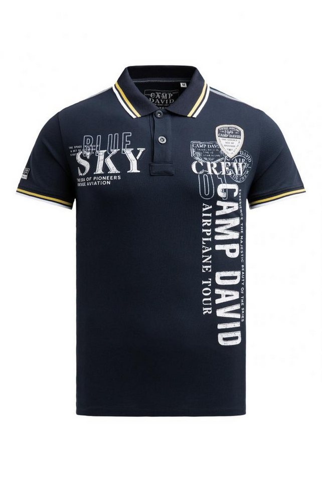 CAMP DAVID Poloshirt aus Pikee mit Logo Artworks von CAMP DAVID