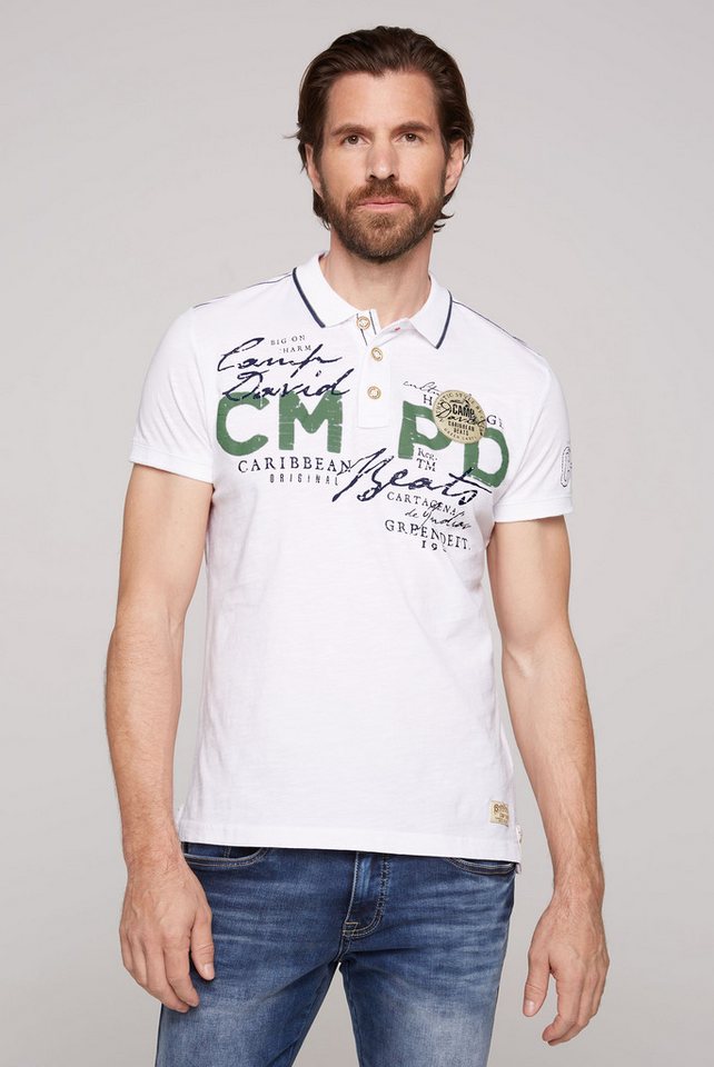 CAMP DAVID Poloshirt mit Front- und Backprint von CAMP DAVID