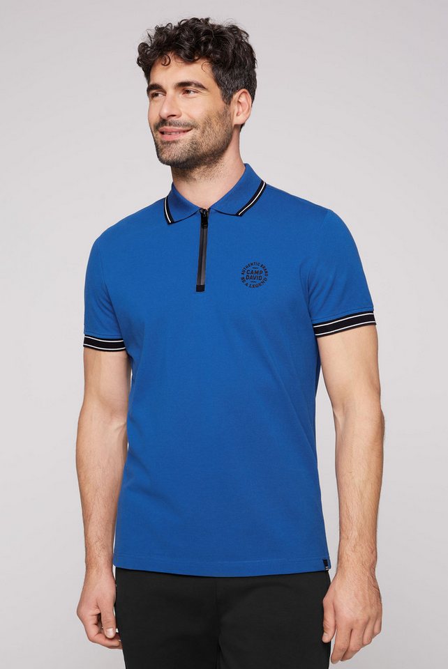 CAMP DAVID Poloshirt mit Print am Kragen von CAMP DAVID
