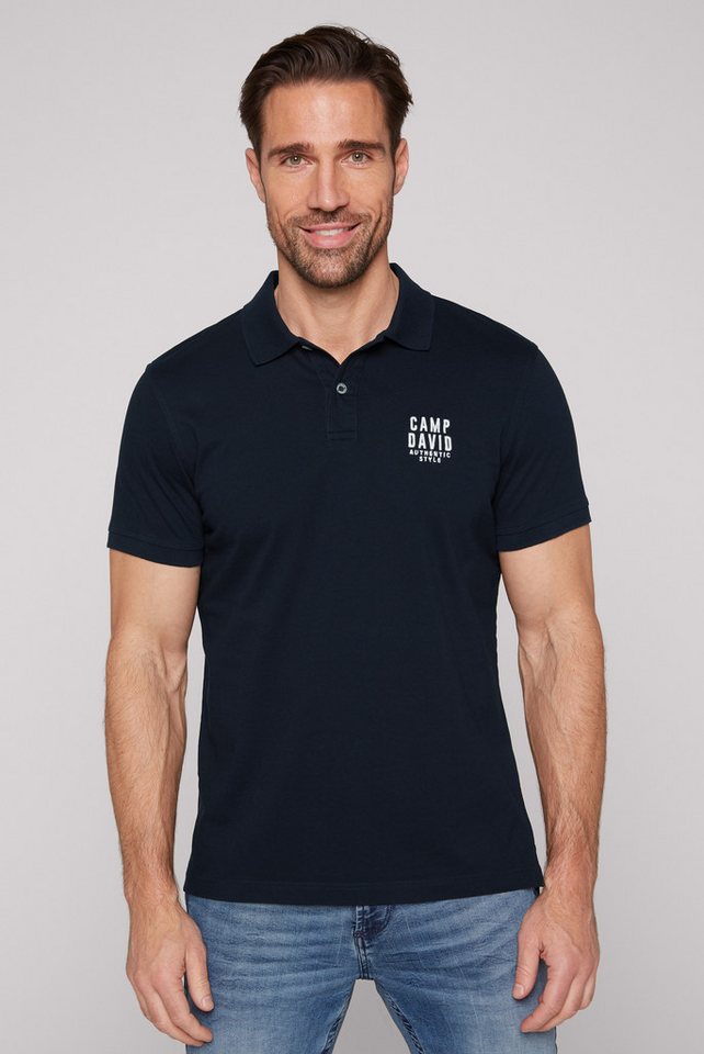 CAMP DAVID Poloshirt mit kleiner Logo-Stickerei auf Brusthöhe von CAMP DAVID