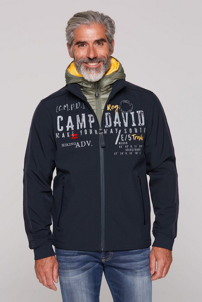 CAMP DAVID Softshelljacke mit verstellbarem Gummizug im Saum von CAMP DAVID