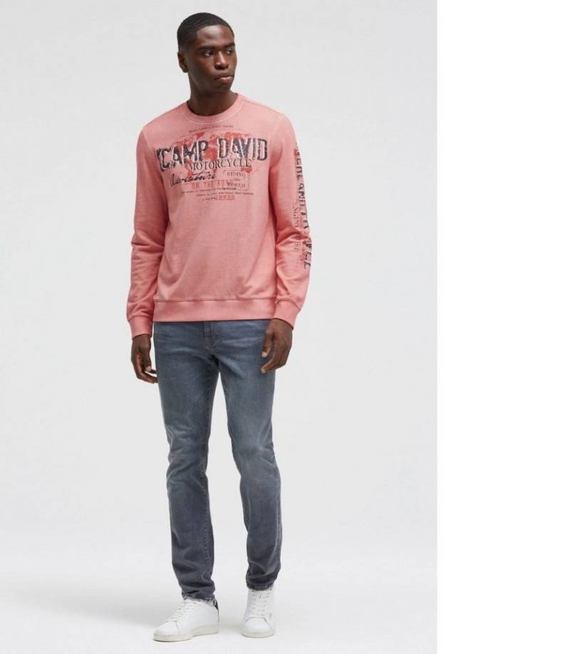 CAMP DAVID Sweatshirt,Sweatshirt Oil Dyed mit Crack Prints von CAMP DAVID