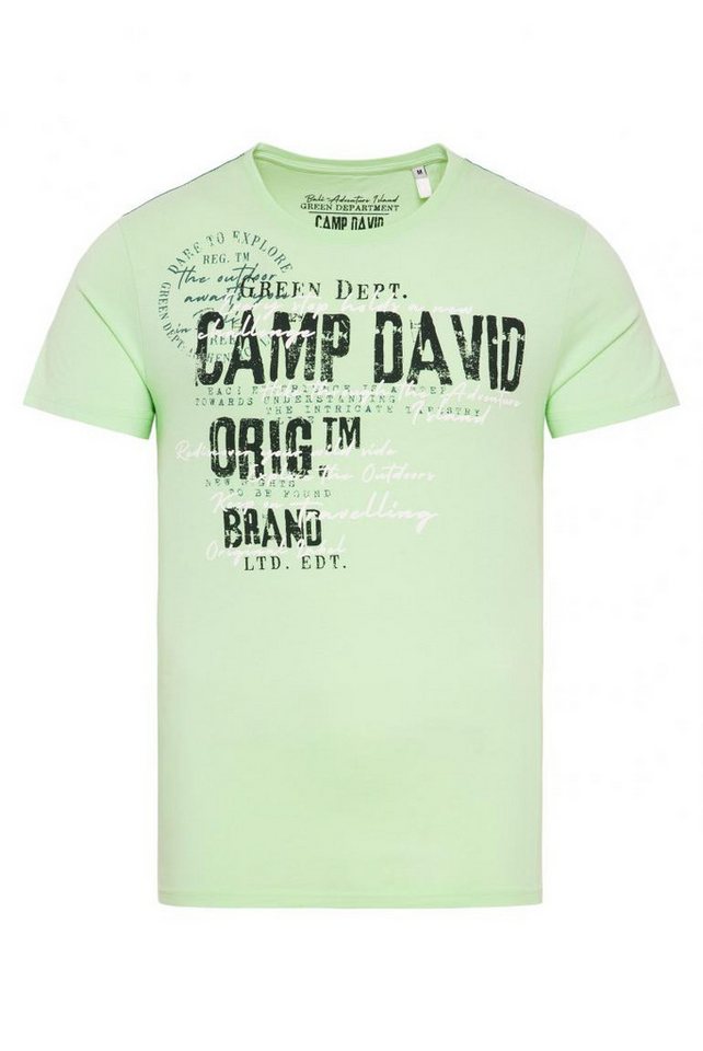 CAMP DAVID T-Shirt mit Used- und Puffprint-Details green lemon von CAMP DAVID