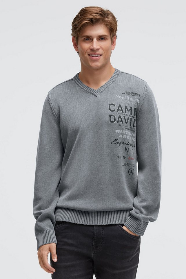 CAMP DAVID V-Ausschnitt-Pullover aus Baumwolle von CAMP DAVID