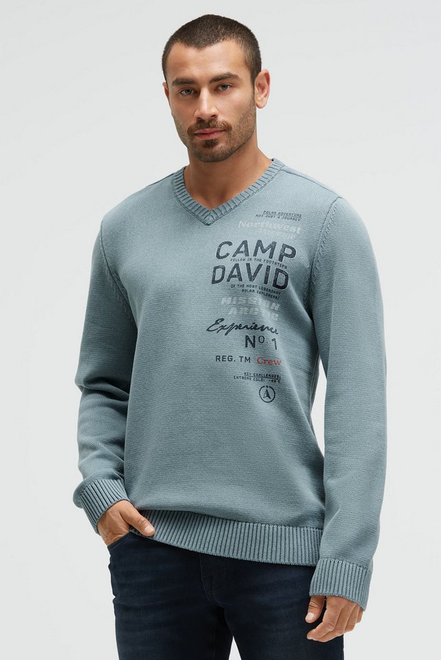 CAMP DAVID V-Ausschnitt-Pullover aus Baumwolle von CAMP DAVID