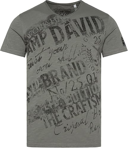 Camp David Herren T-Shirt im Vintage-Style mit Logo Prints Dusty Green M Camp David Herren T-Shirt im Vintage-Style mit Logo Prints Dusty Green M von Camp David
