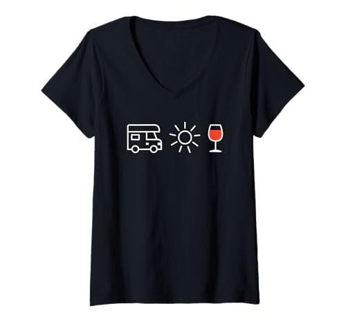 Damen Camping Sonne Spritz X Aperölchen Spritz Camp Camper T-Shirt mit V-Ausschnitt Damen Camping Sonne Spritz X Aperölchen Spritz Camp Camper T-Shirt mit V-Ausschnitt von CAMPING SONNE SPRITZ X Feeling Spritzy Camper