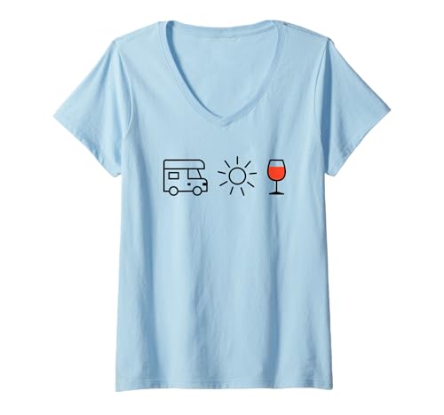 Damen Camping Sonne Spritz X Aperölchen Spritz Camp Camper T-Shirt mit V-Ausschnitt Damen Camping Sonne Spritz X Aperölchen Spritz Camp Camper T-Shirt mit V-Ausschnitt von CAMPING SONNE SPRITZ X Feeling Spritzy Camper