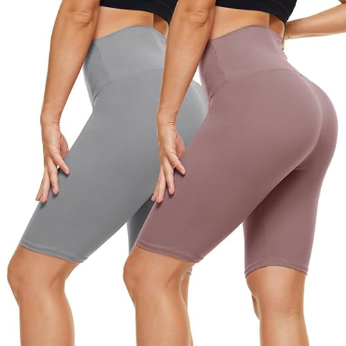 CAMPSNAIL 2er Pack Radlerhosen Damen High Waist Kurze Sporthose Sport Short Leggings Sommer Elastisch Blickdicht Hellgrau&Hautfarbe, L-XL CAMPSNAIL 2er Pack Radlerhosen Damen High Waist Kurze Sporthose Sport Short Leggings Sommer Elastisch Blickdicht Hellgrau&Hautfarbe, L-XL von CAMPSNAIL