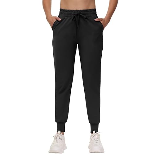 CAMPSNAIL Jogginghose Damen Sporthose Lang Freizeithose Weich Bequeme Trainingshose mit Elastischen Bund Sweatpants Leggings für Yoga Fitness (Schwarz L) von CAMPSNAIL