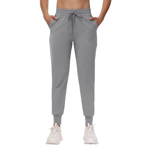CAMPSNAIL Jogginghose Damen Lang Sporthose Abriebfest Trainingshose Sweatpants Sweathose mit Elastischem Bund Jogginghosen (Hellgrau XXL) von CAMPSNAIL