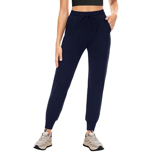 CAMPSNAIL Jogginghose Damen Sommerhose Lang Sporthose Atmungsaktiv Freizeithose Sweatpants Joggpants Weich Leggings für Fitness Yoga Freizeit Dunkelblau XL von CAMPSNAIL