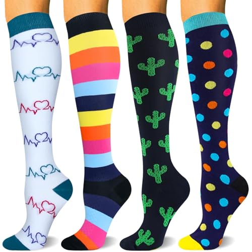 CAMPSNAIL Kompressionsstrümpfe Damen und Herren Bunte Stützstrümpfe Kompressionssocken für flug Sport Reisen Laufen von CAMPSNAIL