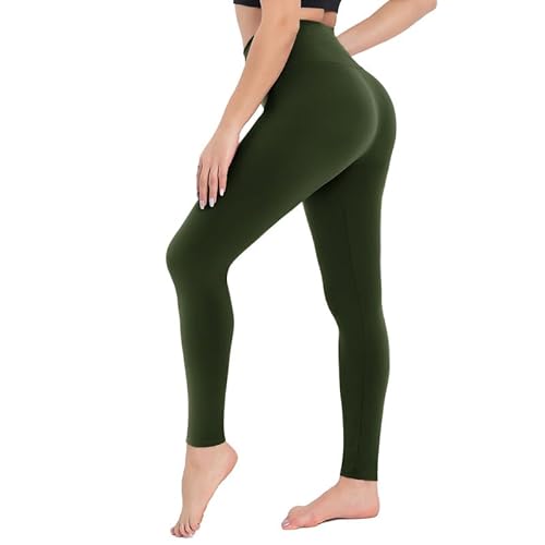 CAMPSNAIL Leggings Damen High Waist Blickdicht Leggins für Sport Yoga Gym (Grün,L-XL) von CAMPSNAIL