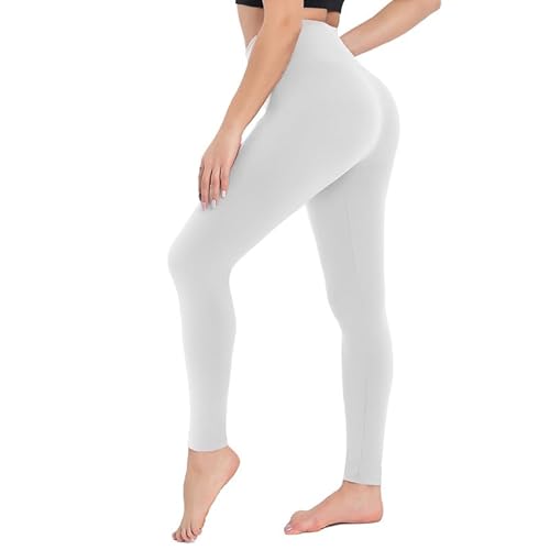 CAMPSNAIL Leggings Damen High Waist Blickdicht Leggins für Sport Yoga Gym (Weiß,S-M) von CAMPSNAIL