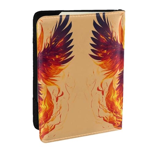 PHOENIX Print Reisepasshülle Wallet Passport Cover Passport Wallet Case für Karten und Dokumente, Schwarz , Einheitsgröße von CAMUO