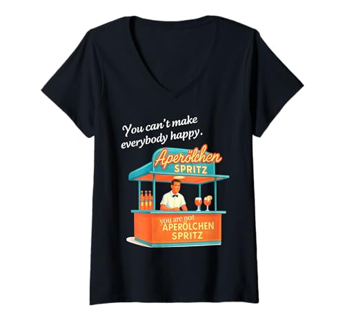 Damen YOU CAN’T MAKE EVERYBODY HAPPY X YOURE NOT APERÖLCHEN SPRITZ T-Shirt mit V-Ausschnitt Damen YOU CAN’T MAKE EVERYBODY HAPPY X YOURE NOT APERÖLCHEN SPRITZ T-Shirt mit V-Ausschnitt von CAN’T MAKE EVERYBODY HAPPY. APERÖLCHEN SPRITZ CLUB