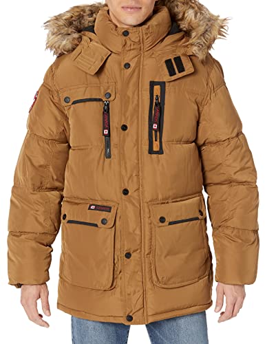 CANADA WEATHER GEAR Herren Schwere Pufferjacke, Braun, L von CANADA WEATHER GEAR