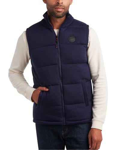 CANADA WEATHER GEAR Herren-Weste, gemütlich, durchgehender Reißverschluss, Puffer-Pullover-Weste für Herren, Freizeitweste (M-XXL), Marineblau, XL von CANADA WEATHER GEAR