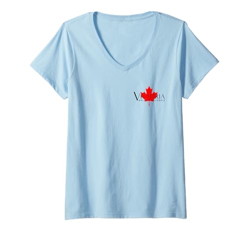 Damen Victoria BC Kanada Ahornblatt-Stil T-Shirt mit V-Ausschnitt Damen Victoria BC Kanada Ahornblatt-Stil T-Shirt mit V-Ausschnitt von CANADIAN MAPLE LEAF TEES