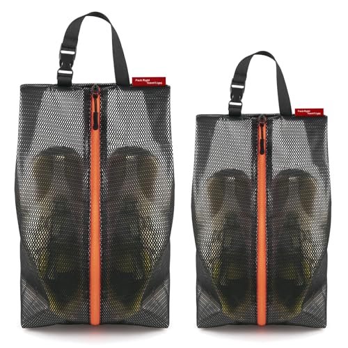 CANBOX Reise Schuhbeutel, 2er-Set wasserdichte Schuhtasche mit Reißverschluss, Tragbare Schuhorganizer, Faltbare Schuhsack für Koffer, Sport, Männer und Frauen von CANBOX
