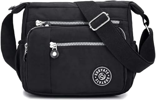 Gelory Womens Cross Body Bag Casual Umhängetasche Handtasche Multi Pocket Messenger für den täglichen Gebrauch einkaufen (schwarz) von Gelory