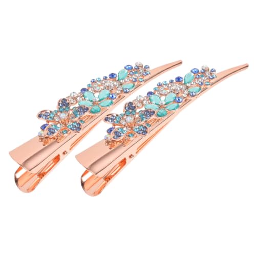 CANIGHT 1 Paar Haarspangen Mit Strasssteinen Krokodilklemmen Für Damen Metall Haarschmuck Blumenhaarschmuck Accessoire Für Haarstyling CANIGHT 1 Paar Haarspangen Mit Strasssteinen Krokodilklemmen Für Damen Metall Haarschmuck Blumenhaarschmuck Accessoire Für Haarstyling von CANIGHT